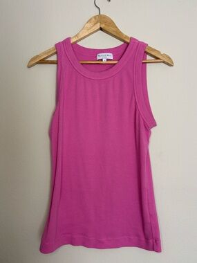 Michael Stars Fuchsia Ribbed Crewneck Tank